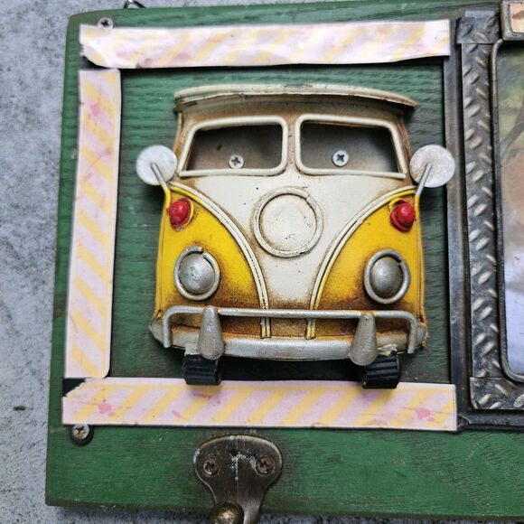 VW Bus Decorative Hanger With Picture Frame And Gas Pump - Picture 7 of 8